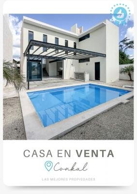 Casa In en venta de 4 habitaciones con alberca en Conkal al norte de Merida